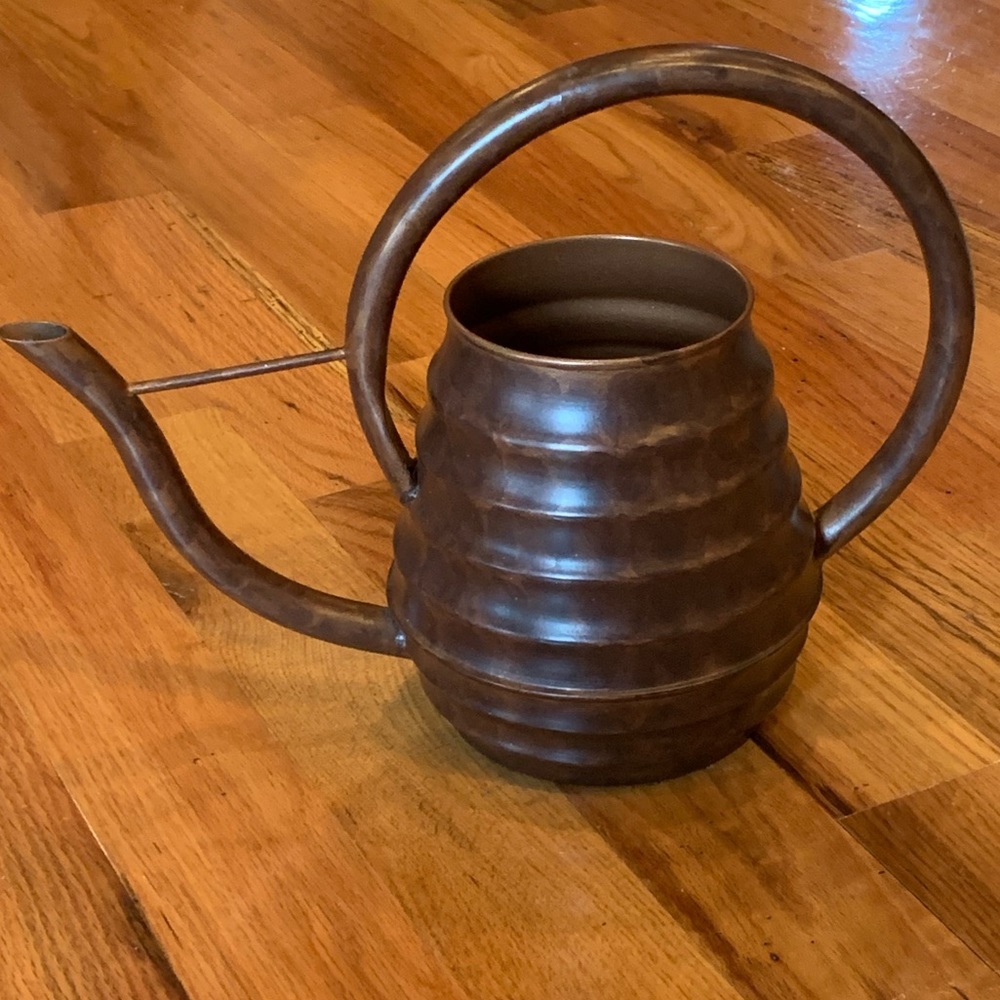 Large bronze watering can